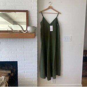 NWT Zara Olive Maxi Dress Size Small